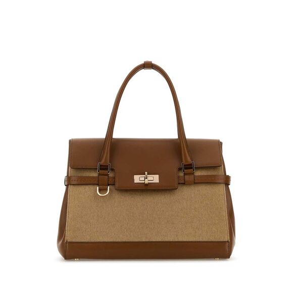 MAX MARA Handbags - Max Mara Women Two-Tone Leather And Fabric Margau Handbag
